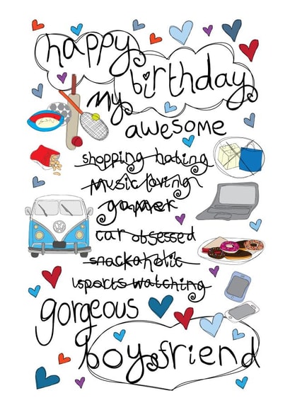 Happy Birthday Gorgeous Boyfriend - Love You created by Love and Happy Stuff