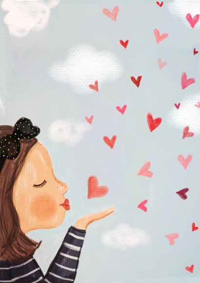 love kiss Mothers Day Card 21615 created by Love Lucy Illustration