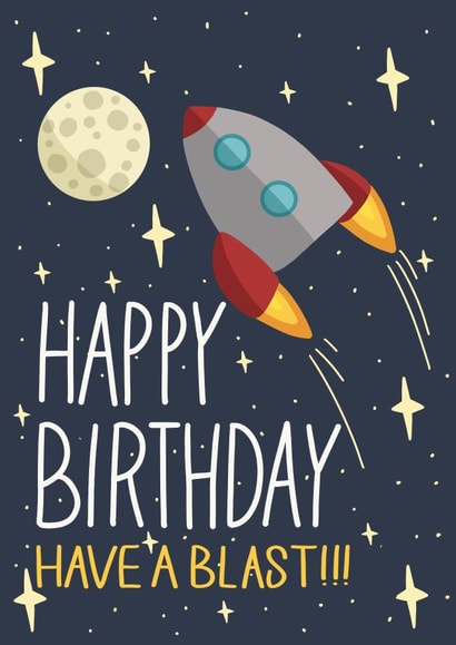 Space Cosmic Birthday Card 19306 created by prints by beth