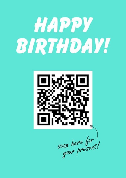 Rickroll Birthday Card (Rick Astley QR Code) created by SJS Designs