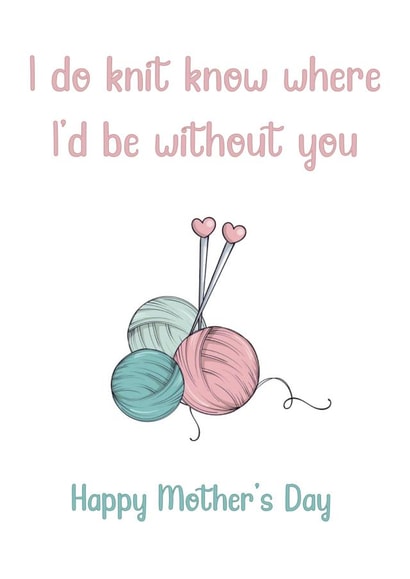 Knitting Crochet Mothers Day Card 21859 created by SP Designs