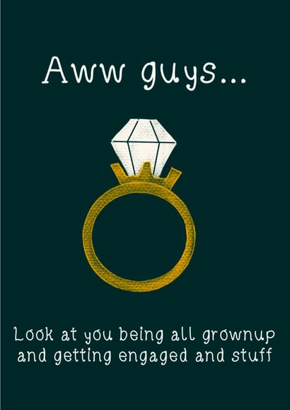 aw guys Engagement & Marriage Card 48161 created by Roselea Illustration 