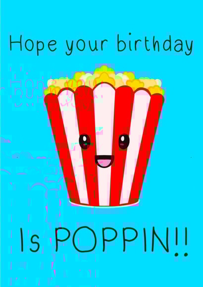 popcorn food Birthday Card 48162 created by Roselea Illustration