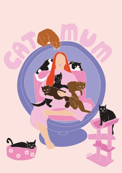 cat mum cat mummy Mothers Day Card 21604 created by Absolutely Adela