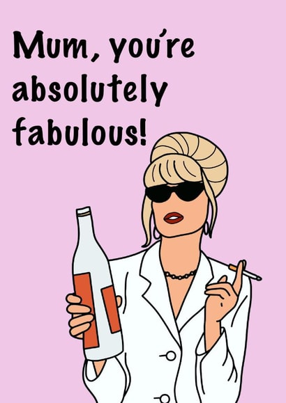joanna lumley absolutely fabulous Mothers Day Card 21420 created by SCHE BY MIMI