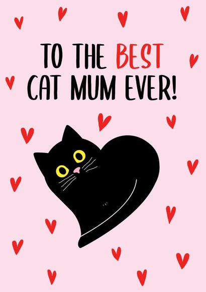 Black Cat Mother's Day Cat Mum card created by This is Awesome