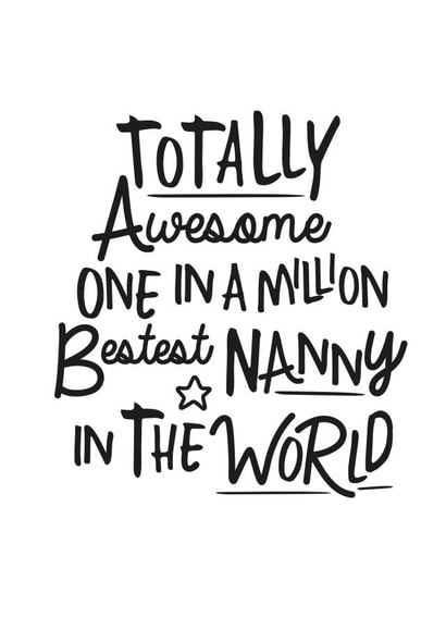 One in a million bestest Nanny card created by Jodie Gaul & Co