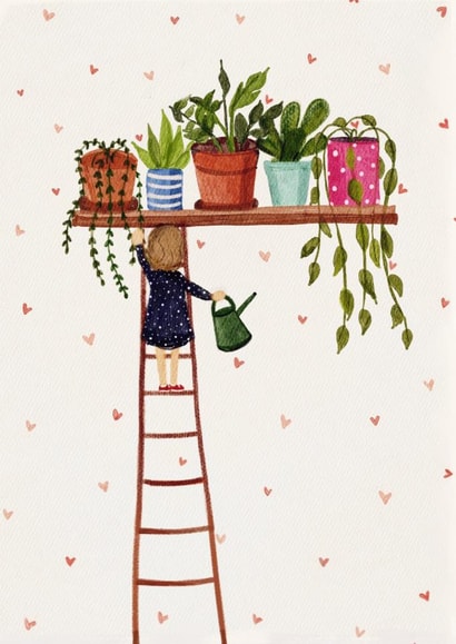 plants cute Just because Card 21616 created by Love Lucy Illustration