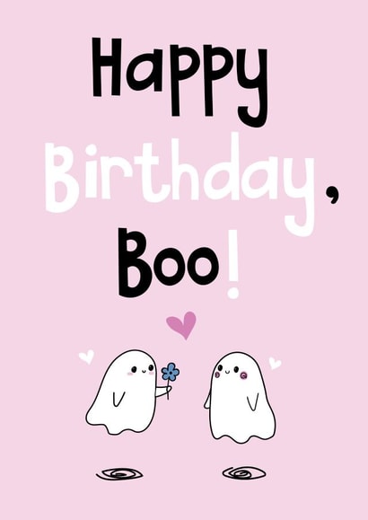 Happy birthday, boo! A cute birthday card for significant others. created by Honey Mushroom Club