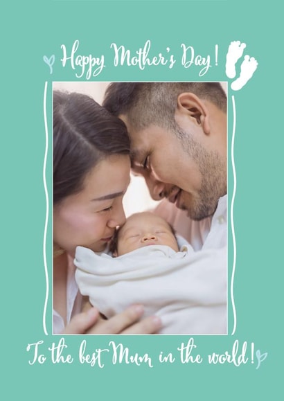 feet foot prints Mothers Day Personalised Photo Card 15275 created by CatherineCritchley.