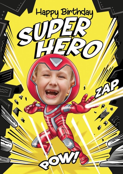 superhero marvel Birthday Personalised Photo Card 20859 created by Ryk60