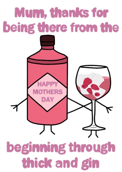pink gin Mothers Day Card 48205 created by Bex designs