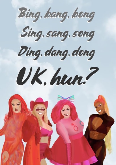 Rupaul Drag  Love & Friendship Card 18112 created by Sarah Stephenson