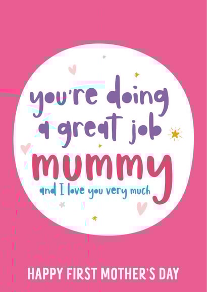 doing a great job mummy Mothers Day Card 38194 created by Beehive Design
