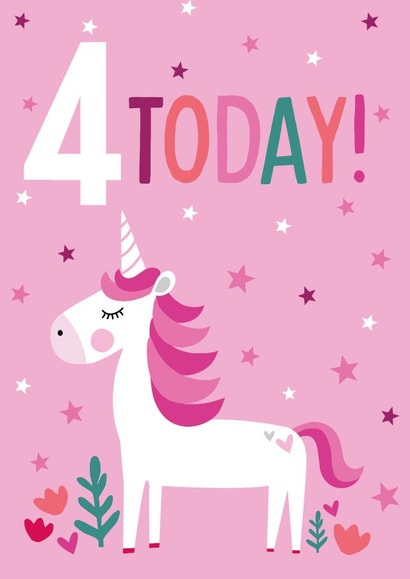 Unicorn 4th Birthday card created by Sarah Corcoran 