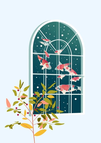 Fish window New Home Card 21908 created by Lauren Gale Makes and Illustrates