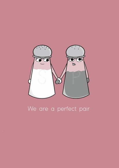 Perfect pair cartoon love card created by Skate Better Studio