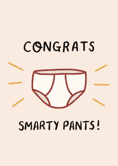 "Congrats Smarty Pants" Graduation, Passed Test Card created by EilidhIllustrates