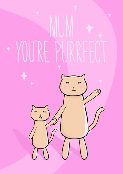 Cat and kitten Mother's Day card created by Stripy Fish Designs
