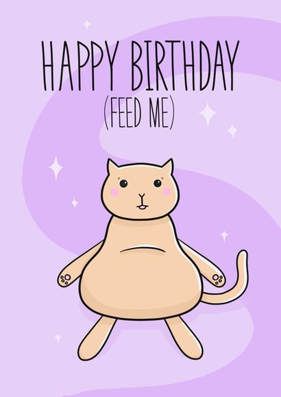 Cheeky cat birthday card 1001 created by Stripy Fish Designs