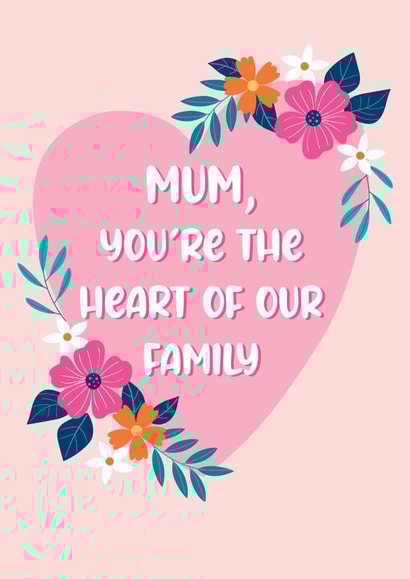flower heart Mothers Day Card 41184 created by Emoticology Cards
