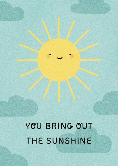 cute sun Send A Smile Card 18771 created by Wandering Studio Co.