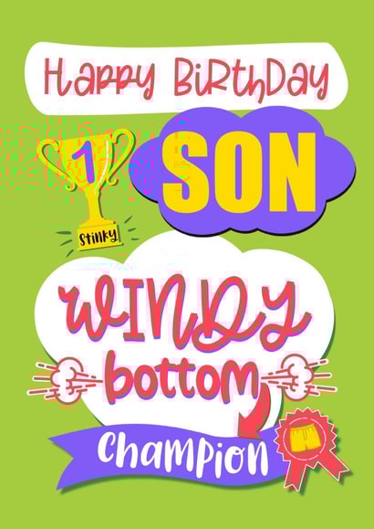 Funny Windy Bottom Birthday card for your Son! created by Little Cat Creates
