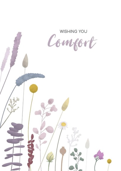 comfort flowers Thinking of you Card 11826 created by Evie Garnett Designs