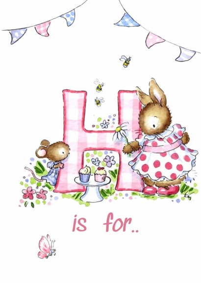 Initial H birthday card created by Kate Garrett