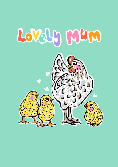 mum chicken Mothers Day Card 41468 created by Pink Pea