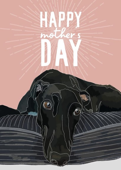 whippet greyhound Mothers Day Card 5585 created by boroughcollective