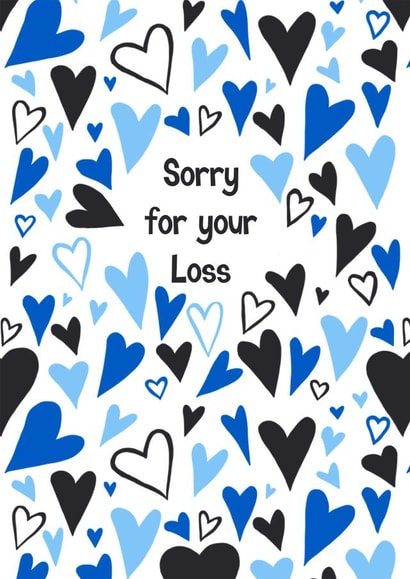 Sorry for you Loss Blue Hearts Sympathy card created by Dale Simpson