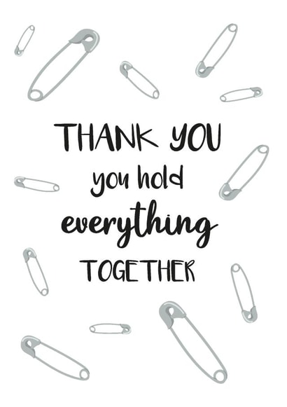 safety pins thanks Thank You Card 20571 created by Gheetings Cards