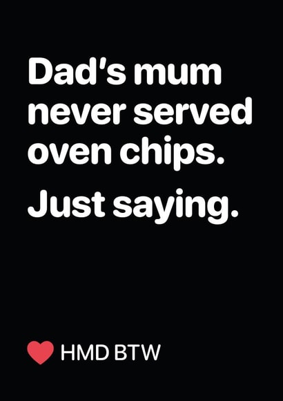 just saying cheeky Mothers Day Card 48334 created by Out of House