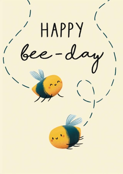 Happy bee Birthday Card 21527 created by Sophie Kent Illustration