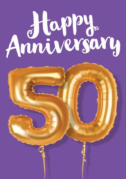 Classic Balloon Golden Anniversary Card - 50 Years - Happy Anniversary created by Kyleigh Orlebar