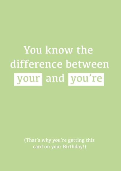 grammar your Birthday Card 21252 created by Matt Facer