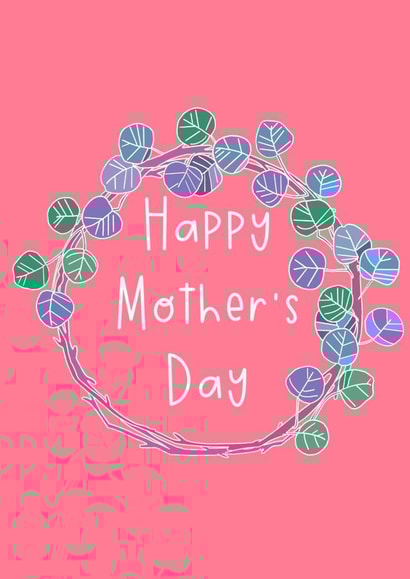 contemporary wreath Mothers Day Card 21470 created by HundredPigeons