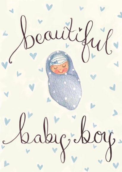 Beautiful Baby Boy Card created by Love Lucy Illustration