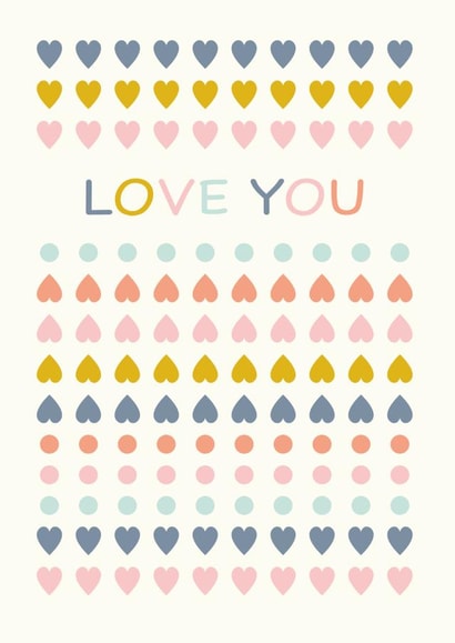 Love you hearts card created by Cards by Anna