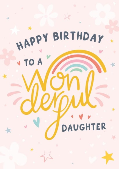 Wonderful Daughter Birthday Card - Rainbow created by Macie Dot Doodles