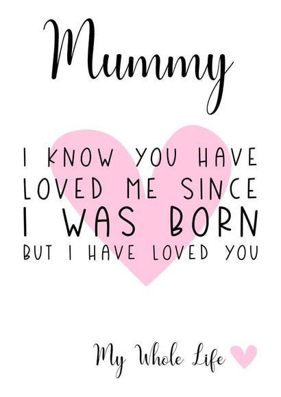 mummy my whole life Mothers Day Card 12888 created by JJ & Roo