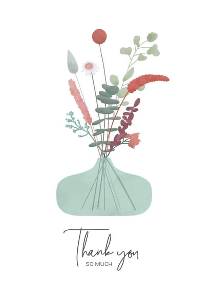 flowers generic Thank You Card 11827 created by Evie Garnett Designs