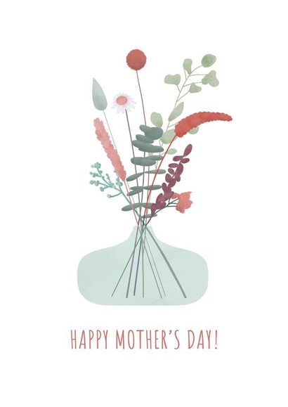 Flowers vase Mothers Day Card 11829 created by Evie Garnett Designs