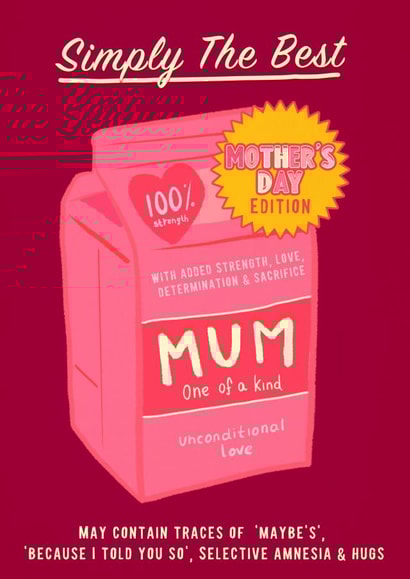 simply the best the best Mothers Day Card 37679 created by Foggish