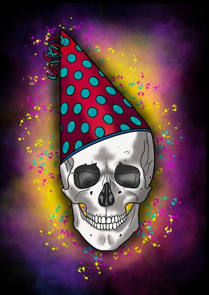 skull skeleton Birthday Card 48229 created by Webb Designs