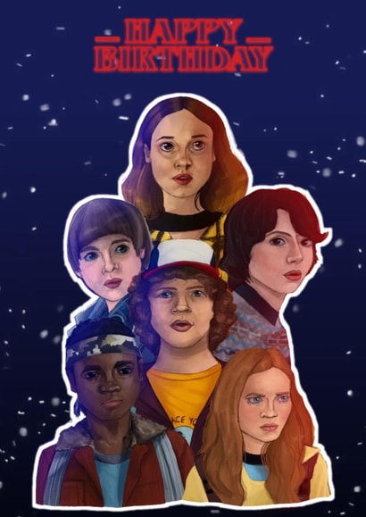 stranger things netflix Birthday Card 21954 created by Emily Murdoch