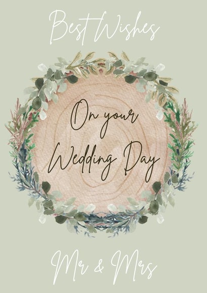 Mr & Mrs 'on your wedding day' wreath. created by BeauPrintBoutique