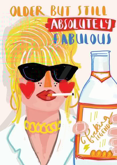 Ab Fab Birthday Card - Patsy - Absolutely Fabulous created by NICHOLA COWDERY ILLUSTRATIONS