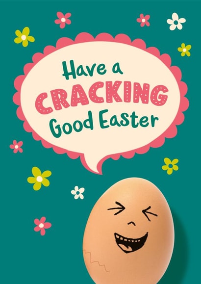 Cracking good Easter seasonal Easter egg card created by The Typecast Gallery